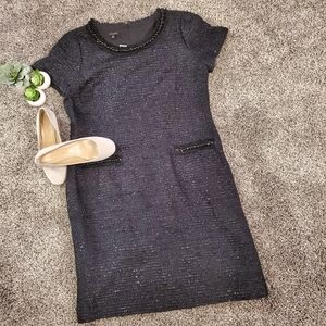 NWT Talbot's Black Silver Tweed Sheath Dress. Sz16
